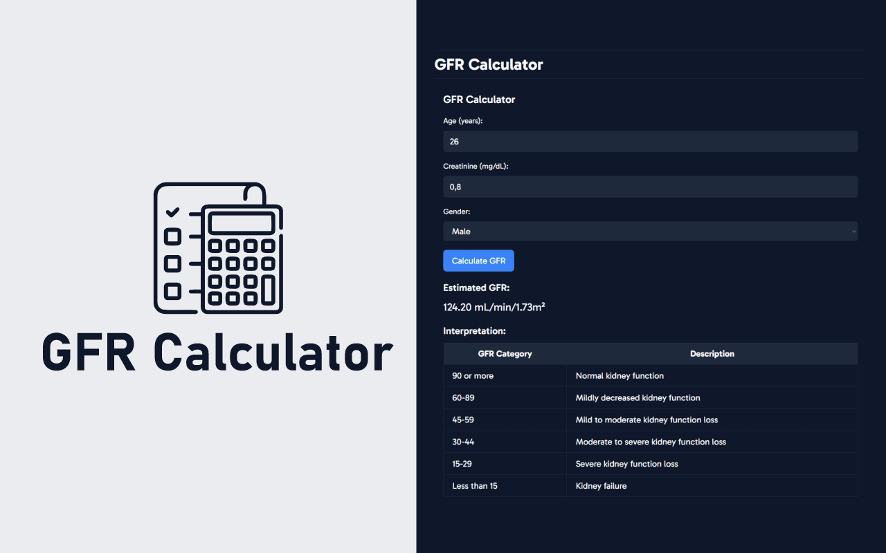 Thumbnail for portfolio GFR Calculator